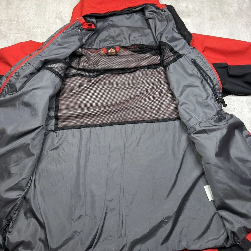 Vintage Nike ACG Storm Fit Full Zip Jacket Windbreaker Rain Gorp Red Hooded M